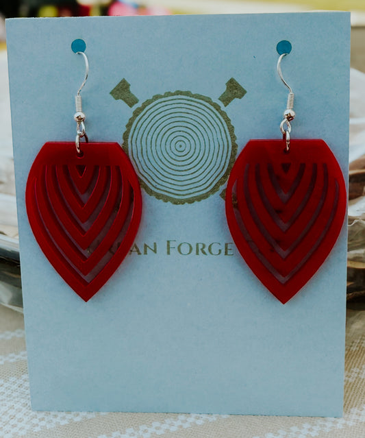 Chevron Leaf Earrings